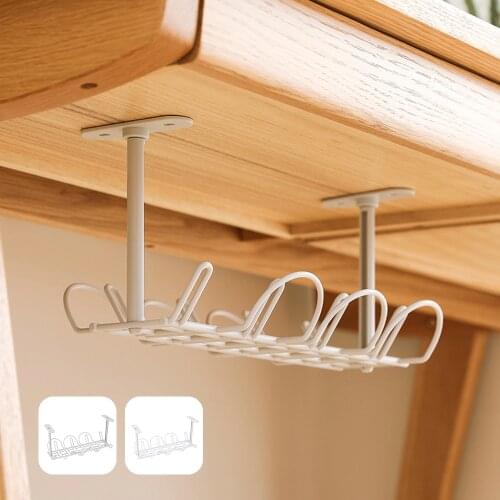 Under Desk Cable Management Tray Storage Organizer Self Adhesive Cable Tidy for Wire Cord Power Strips Charger Plugs Holder
