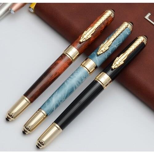 High quality Iraurita Fountain Pen Full Metal Golden Clip Jinhao Dragon Luxury Pens Gift Caneta Stationery Office School Supplie