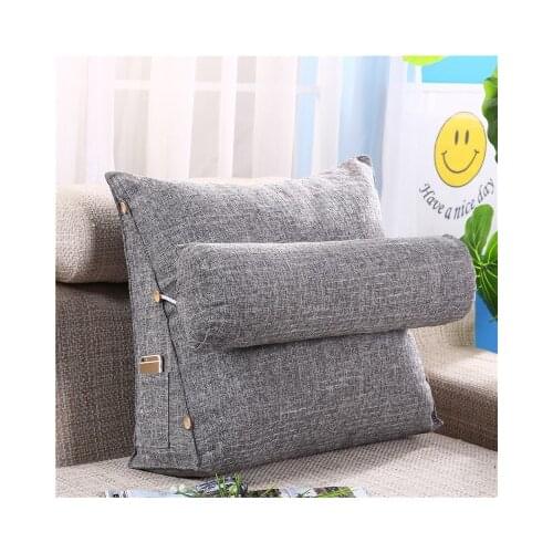 Pillow Stereo Wedge Shape Backrest Cotton Linen Sofa Cushions Bed Rest Lounger Reading Pillow Waist Cushion Washable