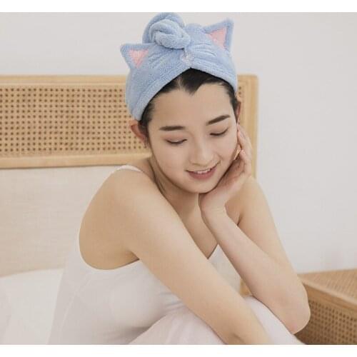 Microfiber Hair Towel Dry Quick Drying Bath Towel for Lady Absorption Turban Hair Dry Cap Turban Head Wrap Home Bathing Tools