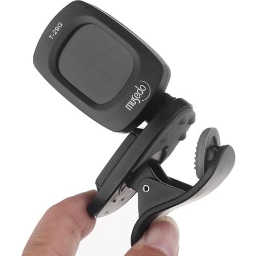 Portable LCD Guitar Tuner with A Battery 360 Degree Rotatable Clip-on Guitar Tuner with Auto Power on/off Musedo T-29G