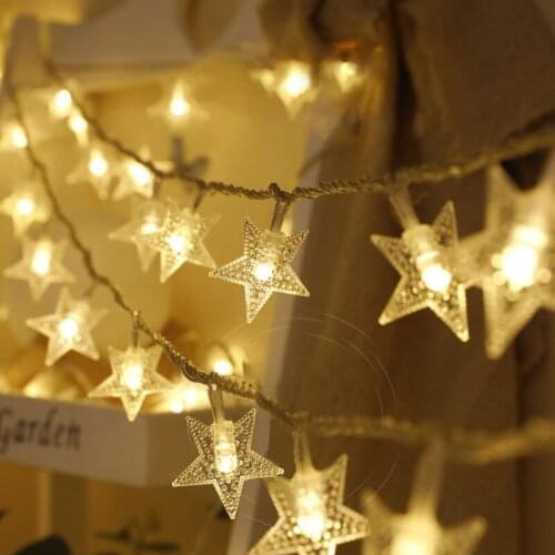 Five-pointed Star LED Light String Curtain Light Christmas Decorations for Home Christmas Holiday Light Navidad Fairy Light