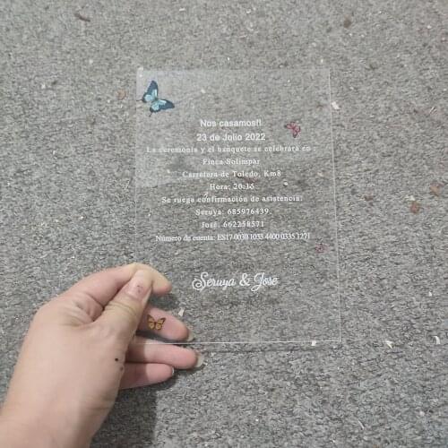 Luxury Unique Wedding Invitation, Unique Acrylic invitation, Acrylic Invitation Wedding, Anniversary Invite, Clear Invitation, C