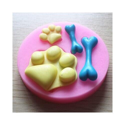 Footprints bone shape silicone chocolate mold polymer clay moud kitchen tools