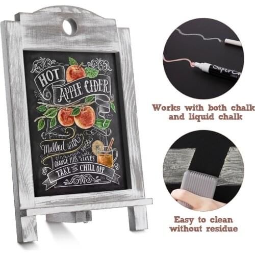 SUPVOX Tabletop Chalkboard Rustic Wood Countertop Blackboard Desktop Memo Board for Kitchen Wedding Restaurants & Bar