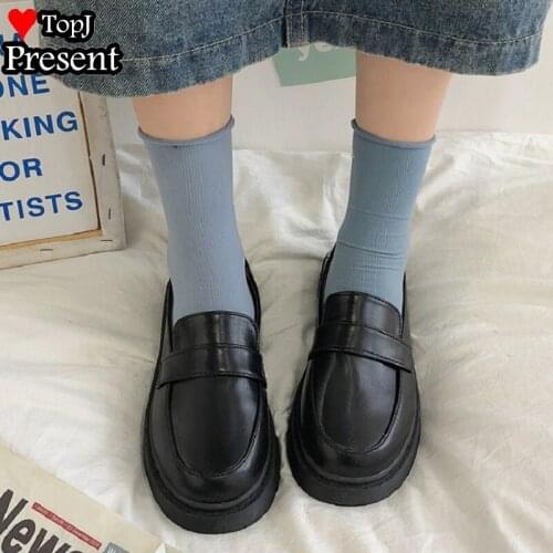 Brown black Women girl lolita shoes uniform cosplay shoes soft comfortable pumps shoes school girl boy Show shoes