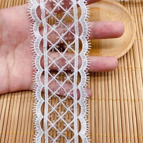 Water-Soluble Off White Polyester Lace Trimmings Eyelash DIY Wedding Dress Veil Sewing Accessories 10yards Fress Shipping V2848