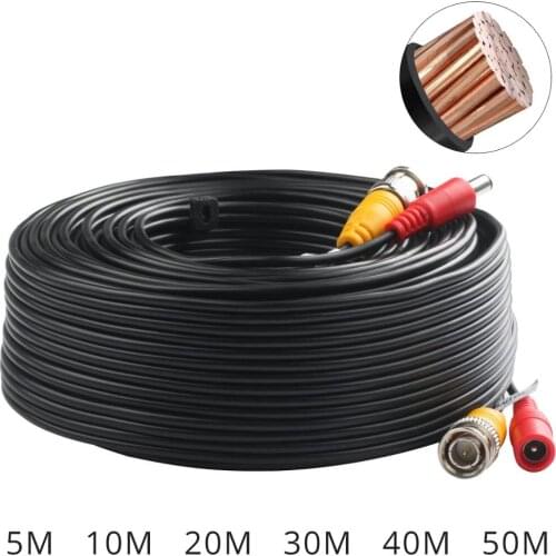 High Quality BNC Video Cable Security CCTV Camera Wire DC Power Copper Cored Line AHD TVI CVI Surveillance DVR System Instal
