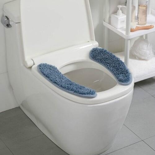 JAPAN Winter Thick Toilet Seat Cover Chenille Cushion WC Toilet Lid Cover Universal Closestool Mat Seat Case Bathroom Accessorie