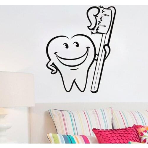 Healthy Teeth Dentist Dental Clinic Decor Tooth Wallpaper Bathroom Decoration Wall Sticker Nursery Kids Room Wall Decal Poster