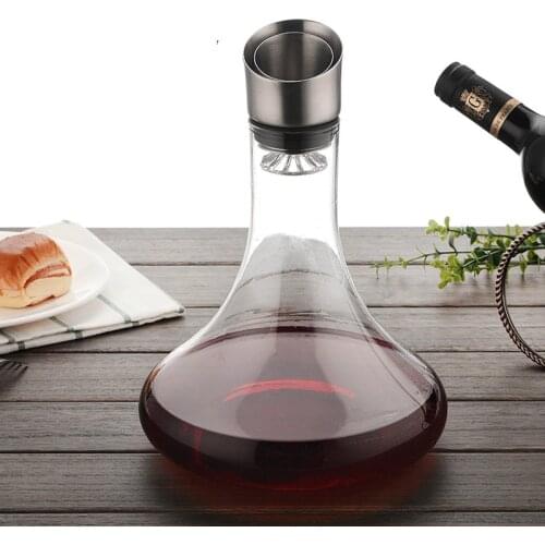 Healthy Lead-free Crystal Glass Decanter Wine Decanter Handmade Mouth Blown Transparent Glass Barware Supplies Kitchen Bar Sets