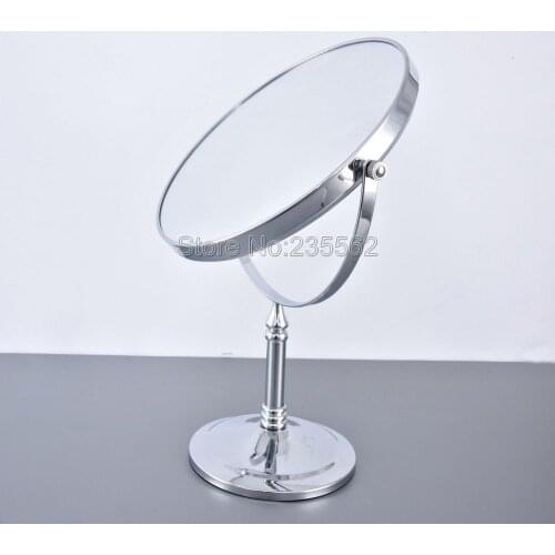 Chrome Brass 8" Makeup mirror 1:1 and 1:3 magnifier 360 degree Cosmetic Mirror Bathroom Double Faced Bath Mirror Table mirror
