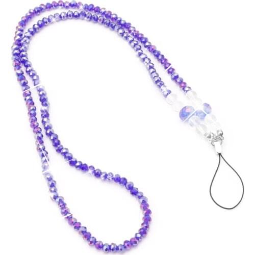 Pearls Long Neck Strap Lanyard KeyRing Keychain Holder Necklace For Mobile Phone