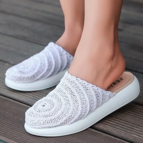 Tonar Lera White Braided Women Slippers Spring Summer New Season Cool Comfortable Style New Creation Casual Summer Very Comfortable