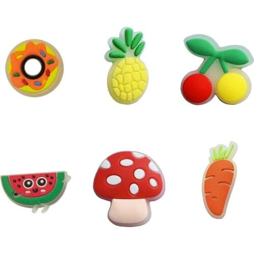 1PCS Food Removable PVC Soft Glue Buckle For Shoe Charms Shoes Decorations Accessories