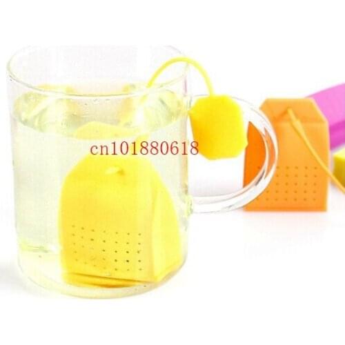 100pcs/lot Fast Shipping Silicone tea bag Pad holder Silicone tea filler bag ball dipper box shape loose leaf tea infuser