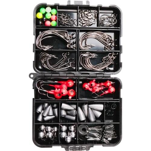 148Pcs/Set crank lead jig hook swivel Fishing Lure Kits Spinning fishing lures with Box Fishing Tackle Pesca Fishing Accessorie
