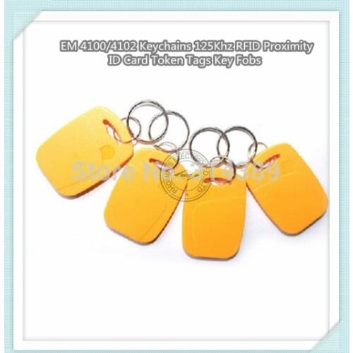 50 pcs EM 4100/4102 Keychains 125Khz RFID Proximity ID Card Token Tags Key Fobs