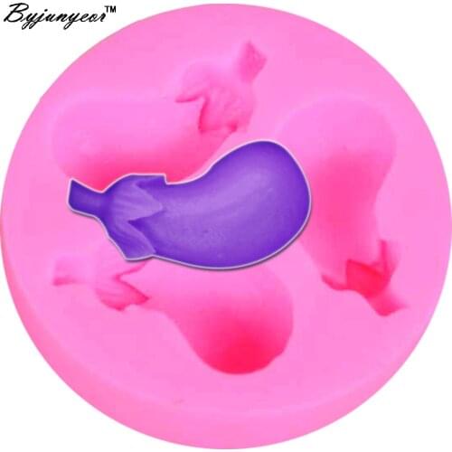 Byjunyeor M051 Epoxy UV Resin silicone mold polymer clay chocolate mould DIY cake decorating tools eggplant