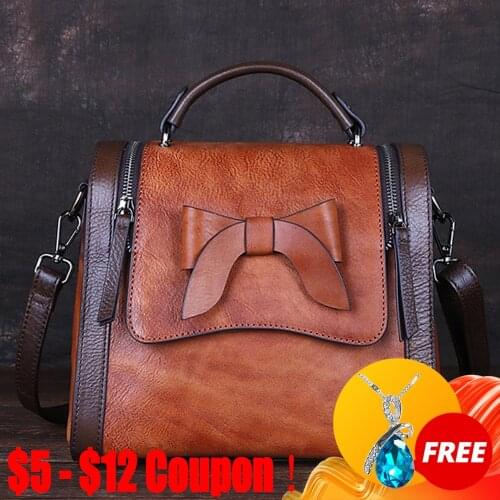 CGA Handbag Genuine Leather Crossbody Tote Embossed Bags For Floral Female First Layer Cowhide Women Messenger Shoulder Bag