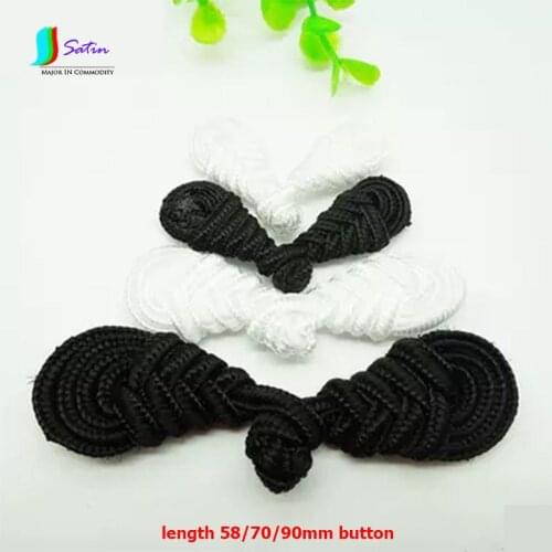 Black White Vintage Chinese Knot Frog Lute Button Retro Women Cheongsam Tang Clothing Buttons DIY Garment Applique S0050N