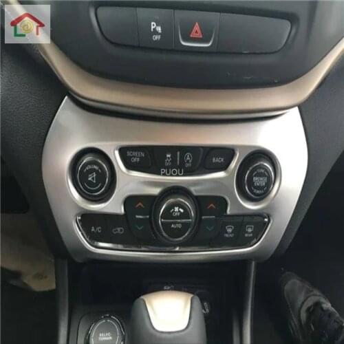 For Jeep Cherokee kl 2014 2015 2016 2017 2018 Chrome Interior Accessories Styling Air Conditioning Adjustment Switch Cover Trim