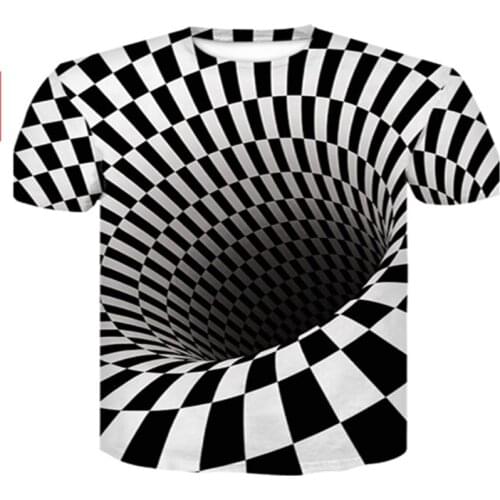 Dizzy T-shirt male abstract funny T-shirt geometric T-shirt 3d rock anime clothes short-sleeved T-shirt mens shirt