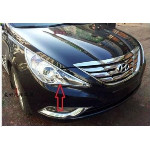 Abs Chrome Head Light Lamp Trim 2PCS for Hyundai Sonata 8 2011 2012 2013