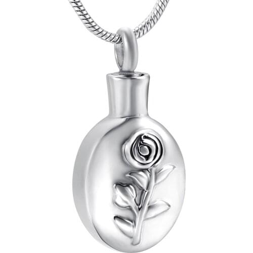 IJD8357 Never Fade 316L Stainless Steel Oval Shape Memorial Urn Pendant Memorial Ashes Keepsake Cremation Jewelry for Women/Men