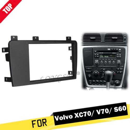 LONGSHI 2 Din Car Stereo Radio Fascia Plate Trim CD Dashboard Panel Audio Frame for Volvo XC70/ V70/ S60 2004-2007