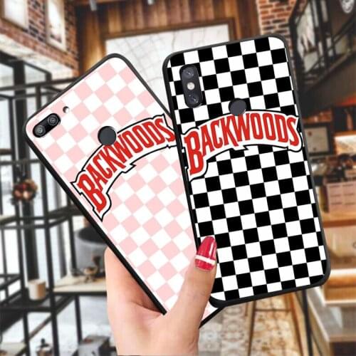 Fashion Backwoods Checkerboard Plaid TPU soft Phone Case for Redmi Note5 Note5A Note 6Pro Note7 Note8 Note9 Pro Max black cover