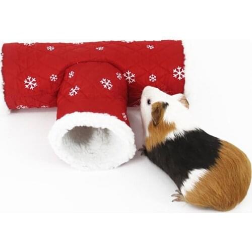 2pcs Fashion Hamster Toy Tunnel Small Pet Cartoon Pet Tubes Bed Nest For Rabbits Ferrets Guinea Pigs Small Animal Toys