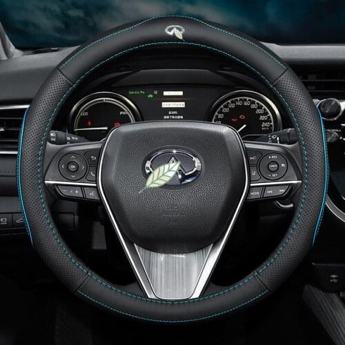 2021 New Car Genuine Leather Steering Wheel Covers for Infiniti FX35 Q50 Q30 ESQ QX50 QX60 QX70 EX JX35 G35 G37 Accessories