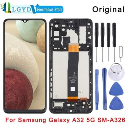 Original LCD Screen and Digitizer Full Assembly with Frame for Samsung Galaxy A32 5G SM-A326