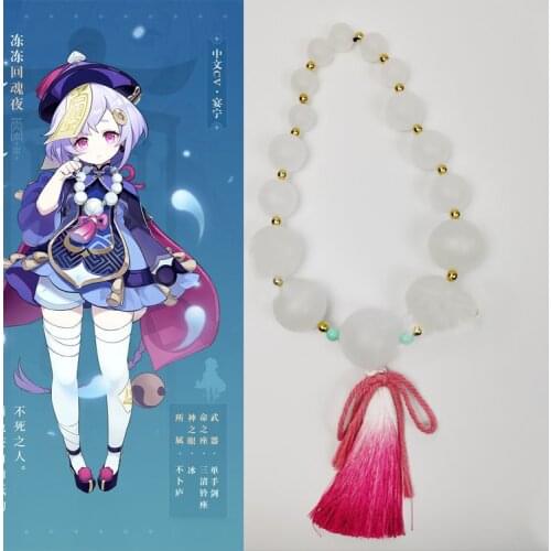 Genshin Impact Qiqi Cosplay Necklace Jewelry Pendant Necklace Halloween Carnival Cosplay Costume Accessories Props