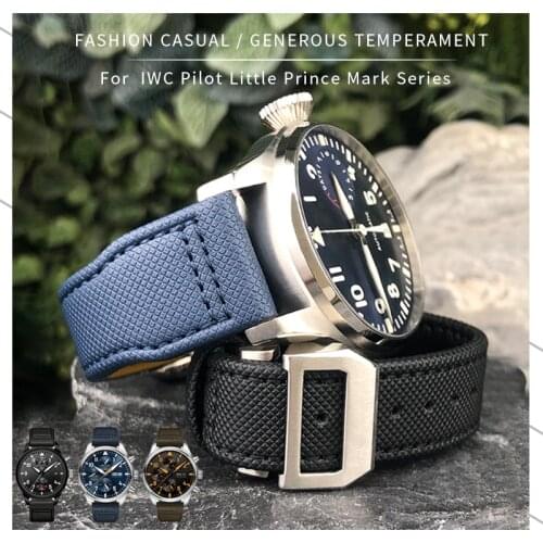 20mm 21mm 22mm High Quality Nylon Calfskin Watchband Fit for IWC377714 IW377729 PILOT PORTUGIESER Mark PORTOFINO FAMILY Watch
