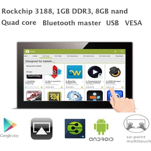 15 inch Android touch screen kiosk(RK3188,1GB RAM 8GB nand flash, Bluetooth, USB, SD/MMC/MS,VESA,Wall Bracket)