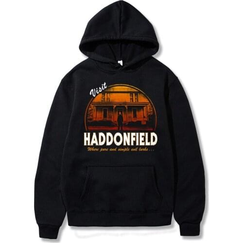 Visit Haddonfield Sweatshirt Michael Myers Graphic Hoodies Cool Halloween Horror Movies Haddonfield Boogeyman Harajuku Hoodies