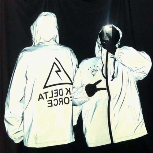 Night Running Sports Thin Fully Reflective Coat Men And Women Trench Coat Fluorescent Clothing Couples Trench Coat Ridin