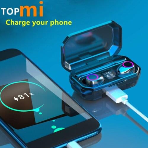 HOT TWS Bluetooth 5.0 Earphones 3000mAh Charging Box Sports Waterproof Headphone 9D Stereo Earbuds Headsets power bank Headsets