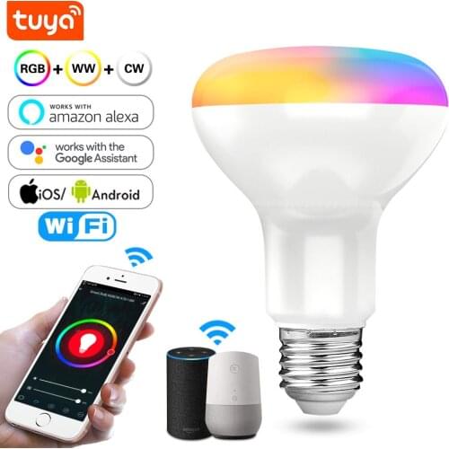 Smart E27 Bulb 15W Tuya WiFi Lamp Smart Led Bulb For Home RGB+White+Warm White Indoor Lighting Voice Vontrol Alexa Google Home