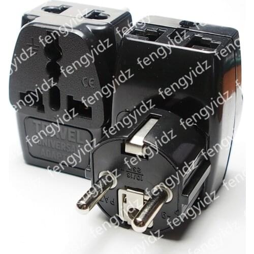 Universal Travel Adapter 1 TO 3 US AU UK to EU Plug Travel Wall AC Power Adapter 250V 10A Socket Converter PLUG TYPE E F