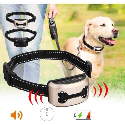 USB Rechargeable Pet Dog Training Collar Anti Barking for Dogs Ultrasonic Vibration Anti Bark Device Bark Control Collar for Dog