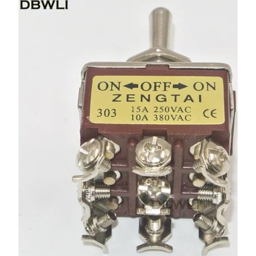 ON/OFF/ON 3 Positions 9 Screws Self-lock Toggle Switch 3PDT 15A 250V switch