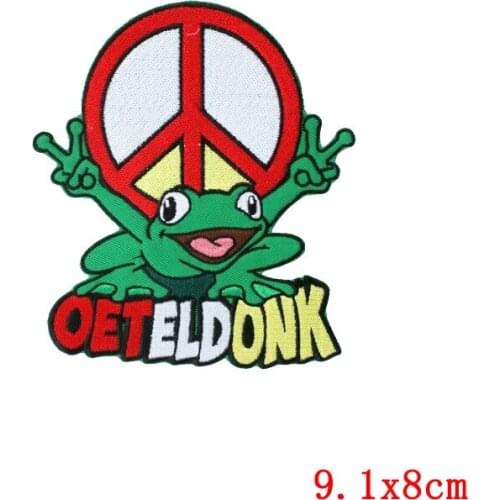 Pulaqi Embroidery Patch Frog Carnival For Netherland Cute Frog Patches Full Iron On Patches for Clothing Embroidered Badges DIY