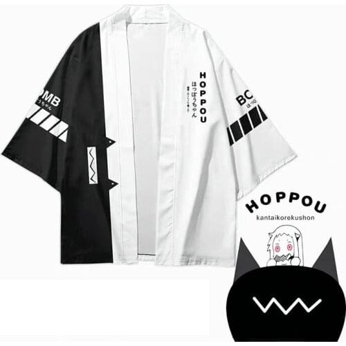 Kantai Collection Hoppou 3D Japanese Kimono Haori Yukata Cosplay men/ womens Fashion Summer Cool Short Sleeve Streetwear tops