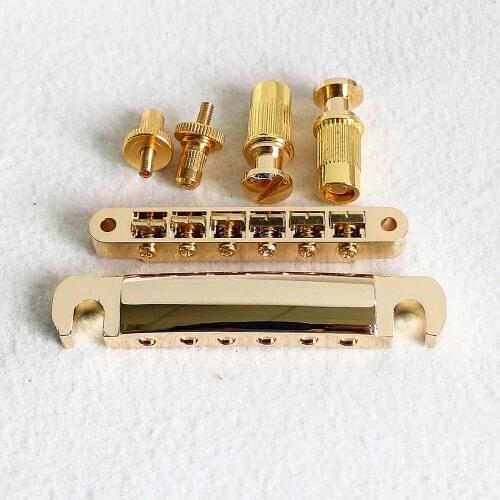 Donlis Guitar parts 1 Set Tune-O-Matic Chrome LP guitar bridge TOM lp guitar tailpiece and bridge guitar accessories guitarra