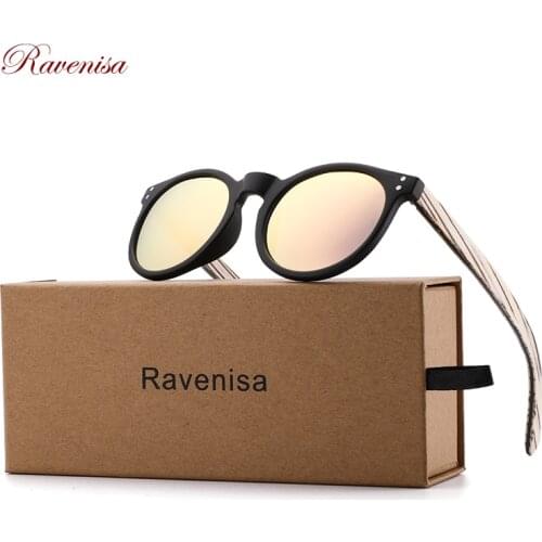 RAVENISA Retro Wooden sSunglasses Women Plastic Sun Glasses Small Frame Polarized Eyewear Men Handmade Goggle UV400 Protect