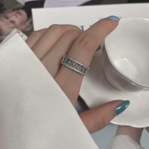 Trendy Jewelry Women Ring Vintage Statement Metal High Quality AAA Zircon Rings For Fashion Ladies Gifts