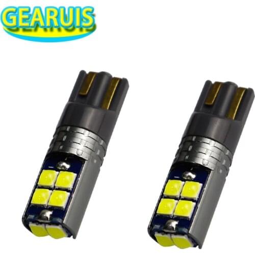 10pcs 2020 194 W5W T10 canbus 10 smd 3030 LED 0.16A Non polar 9mm Light Bulb No Error Parking Car Side Light White red amber 12V